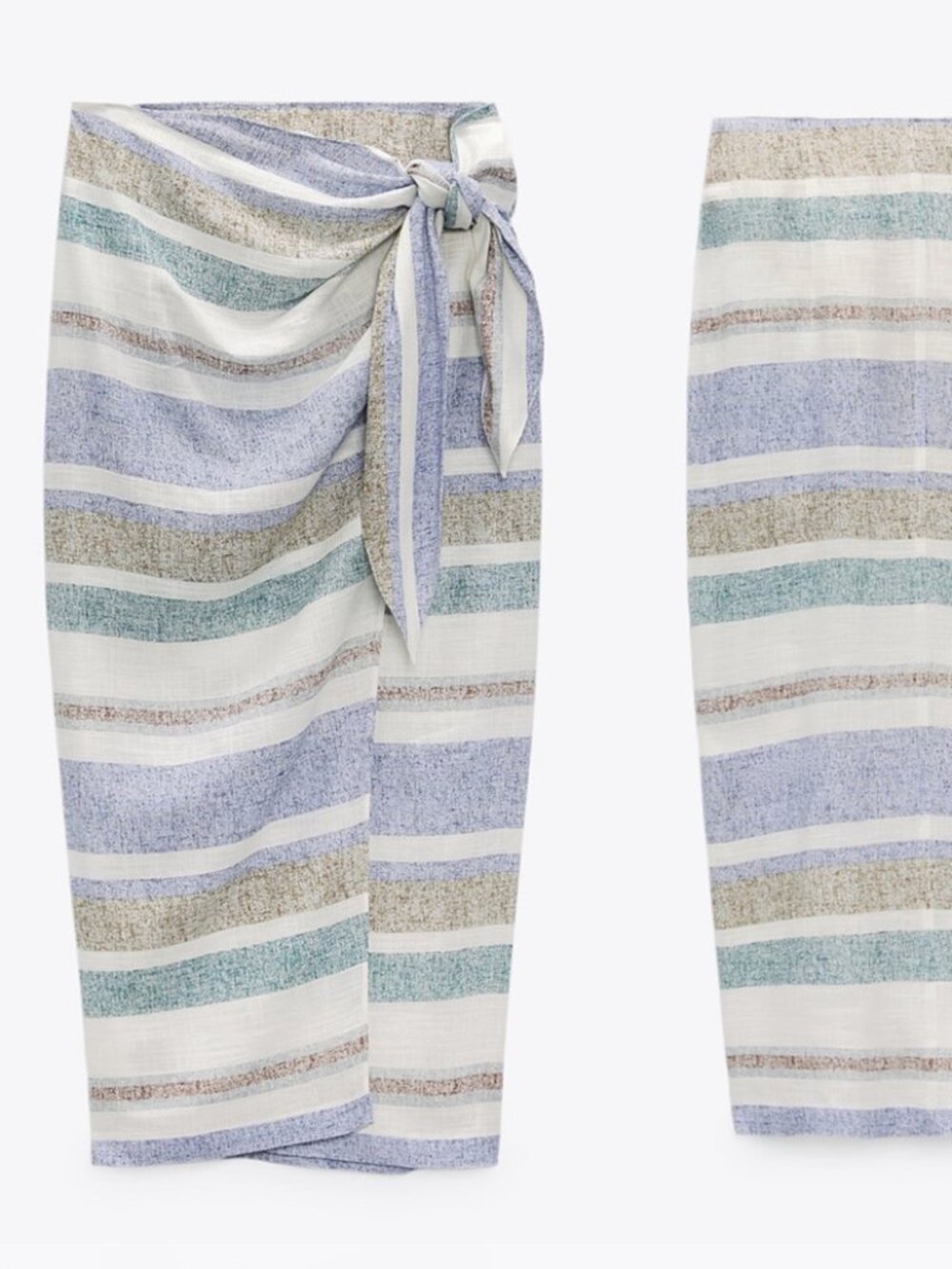 Zara Linen blend Wrap Midi Skirt